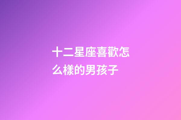 十二星座喜歡怎么樣的男孩子-第1張-星座運勢-玄機派