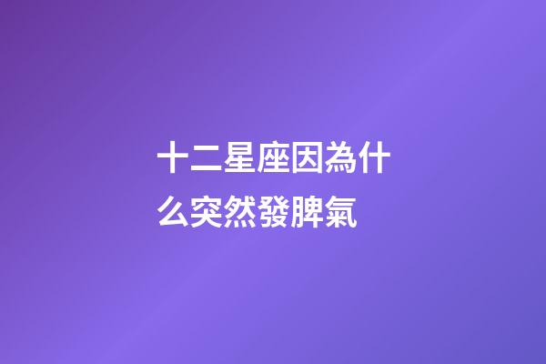十二星座因為什么突然發脾氣-第1張-星座運勢-玄機派