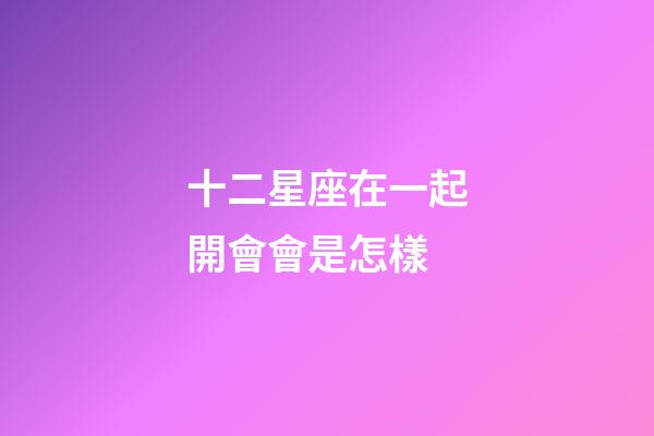十二星座在一起開會會是怎樣-第1張-星座運勢-玄機派