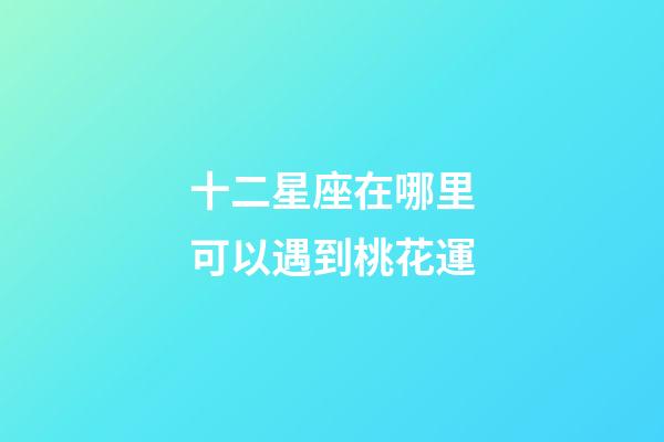十二星座在哪里可以遇到桃花運-第1張-星座運勢-玄機派