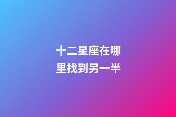 十二星座在哪里找到另一半-第1張-星座運(yùn)勢-玄機(jī)派