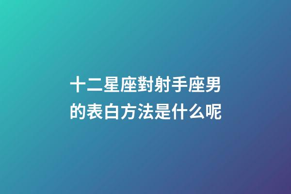 十二星座對射手座男的表白方法是什么呢-第1張-星座運勢-玄機派