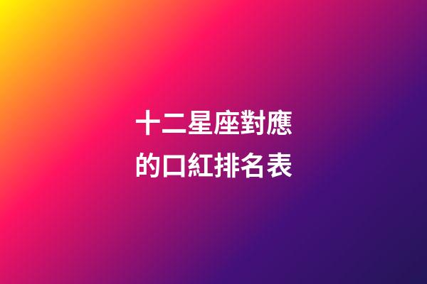 十二星座對應的口紅排名表-第1張-星座運勢-玄機派