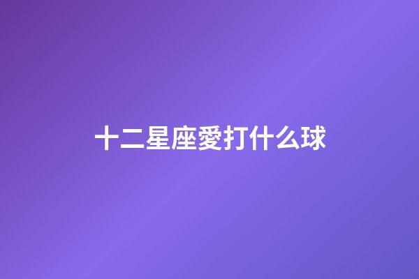 十二星座愛打什么球-第1張-星座運勢-玄機派