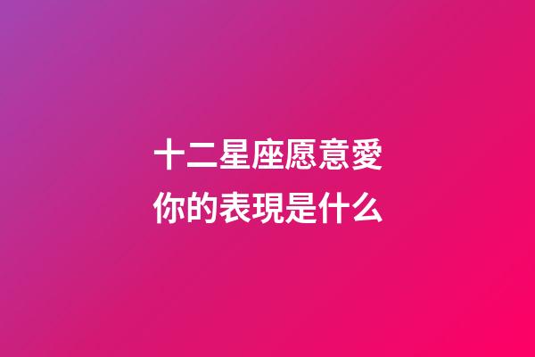 十二星座愿意愛你的表現是什么-第1張-星座運勢-玄機派