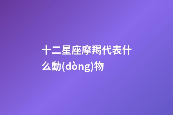 十二星座摩羯代表什么動(dòng)物-第1張-星座運(yùn)勢(shì)-玄機(jī)派