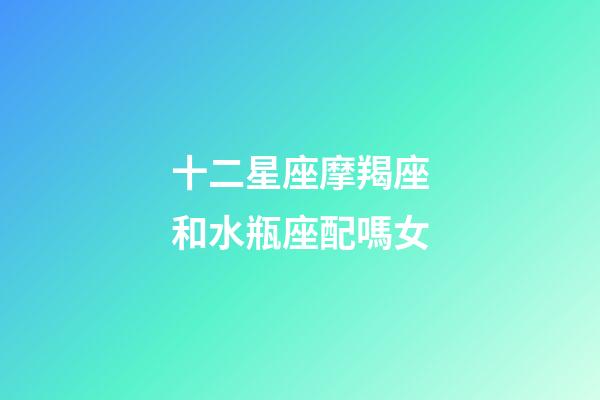 十二星座摩羯座和水瓶座配嗎女-第1張-星座運勢-玄機派