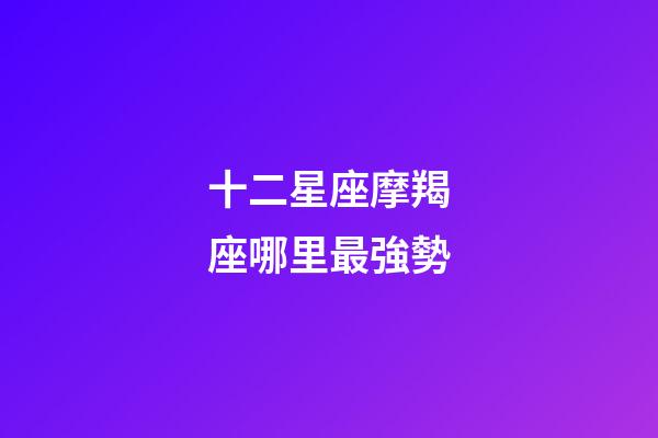 十二星座摩羯座哪里最強勢-第1張-星座運勢-玄機派