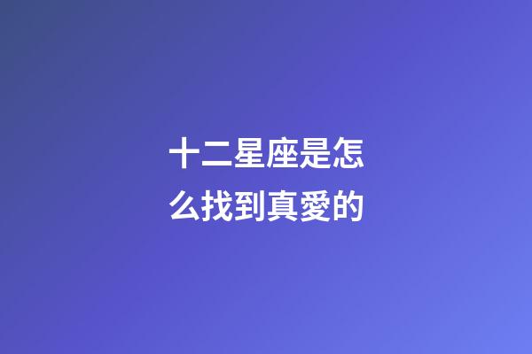 十二星座是怎么找到真愛的-第1張-星座運勢-玄機(jī)派