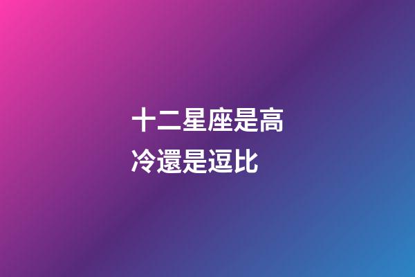 十二星座是高冷還是逗比-第1張-星座運勢-玄機派