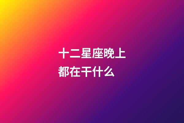 十二星座晚上都在干什么-第1張-星座運勢-玄機派