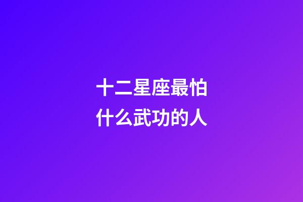 十二星座最怕什么武功的人-第1張-星座運勢-玄機派