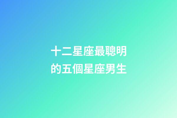 十二星座最聰明的五個星座男生-第1張-星座運勢-玄機派