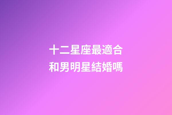十二星座最適合和男明星結婚嗎-第1張-星座運勢-玄機派