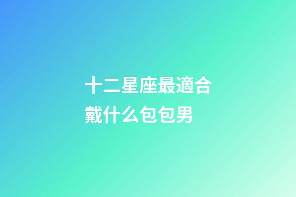 十二星座最適合戴什么包包男-第1張-星座運勢-玄機派