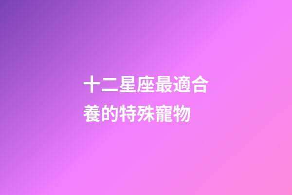 十二星座最適合養的特殊寵物-第1張-星座運勢-玄機派