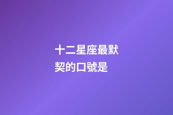 十二星座最默契的口號是-第1張-星座運勢-玄機派