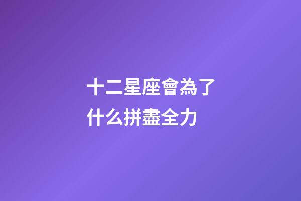 十二星座會為了什么拼盡全力-第1張-星座運勢-玄機派