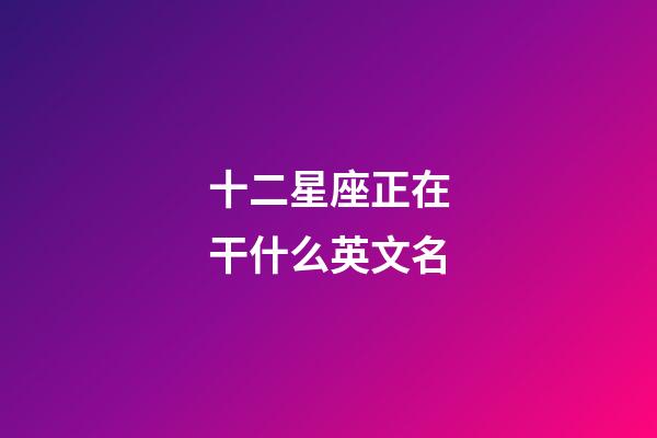 十二星座正在干什么英文名-第1張-星座運(yùn)勢-玄機(jī)派