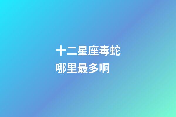 十二星座毒蛇哪里最多啊