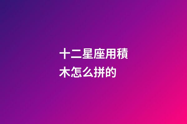 十二星座用積木怎么拼的