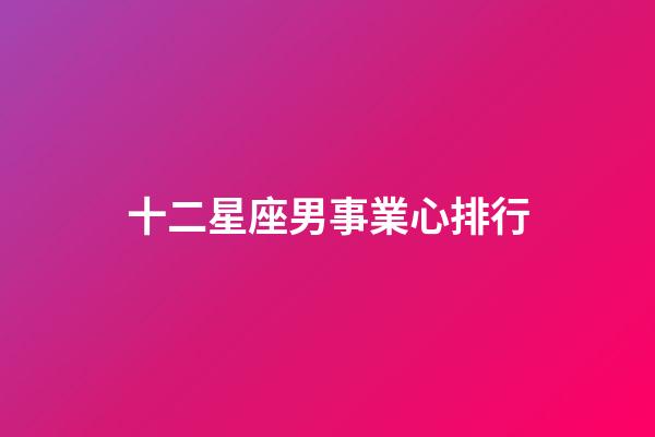 十二星座男事業心排行-第1張-星座運勢-玄機派