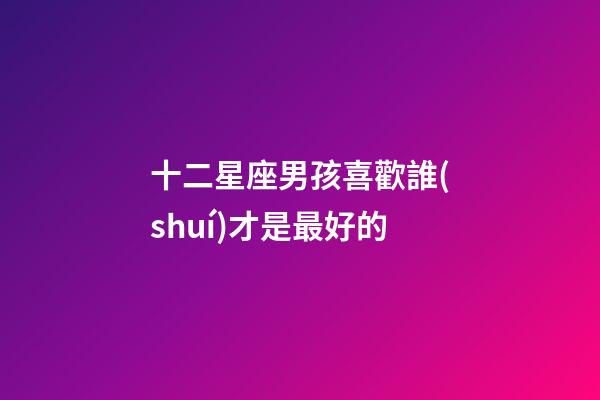 十二星座男孩喜歡誰(shuí)才是最好的-第1張-星座運(yùn)勢(shì)-玄機(jī)派
