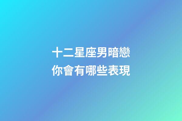 十二星座男暗戀你會有哪些表現-第1張-星座運勢-玄機派