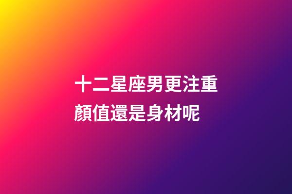 十二星座男更注重顏值還是身材呢-第1張-星座運勢-玄機派