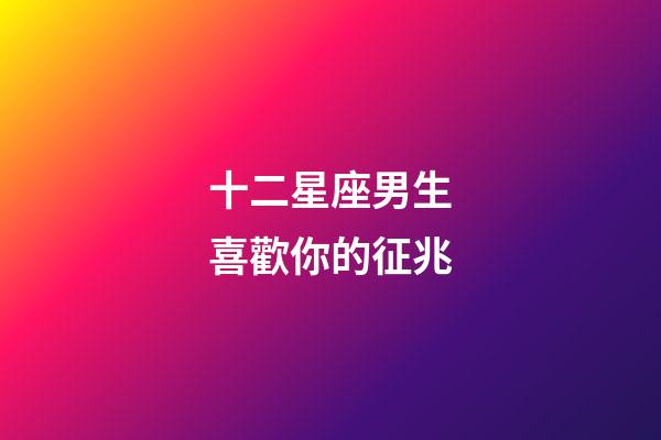 十二星座男生喜歡你的征兆-第1張-星座運勢-玄機派