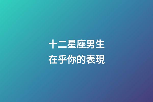 十二星座男生在乎你的表現-第1張-星座運勢-玄機派