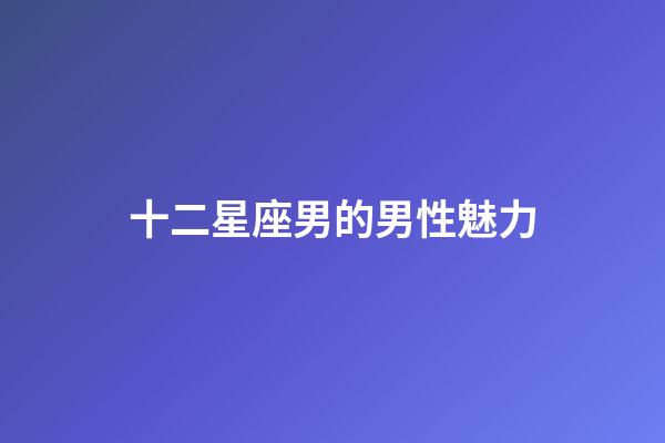 十二星座男的男性魅力-第1張-星座運勢-玄機派
