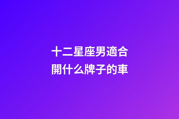 十二星座男適合開什么牌子的車-第1張-星座運勢-玄機派