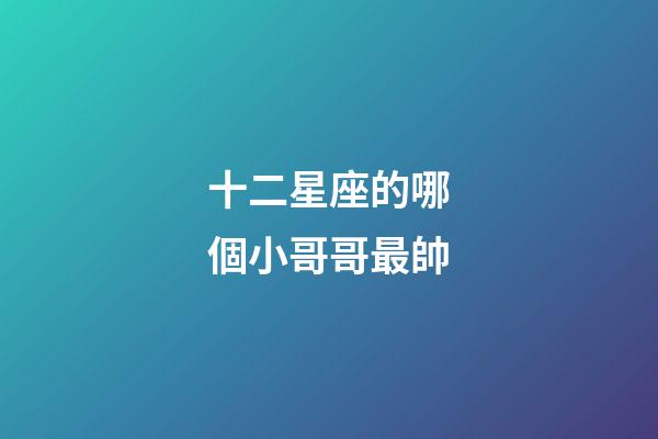 十二星座的哪個小哥哥最帥-第1張-星座運勢-玄機派