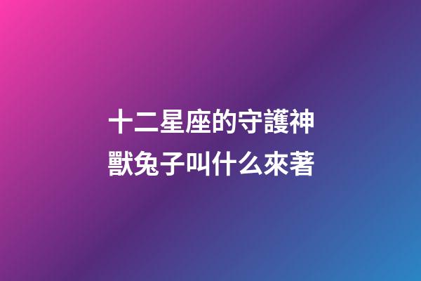 十二星座的守護神獸兔子叫什么來著-第1張-星座運勢-玄機派