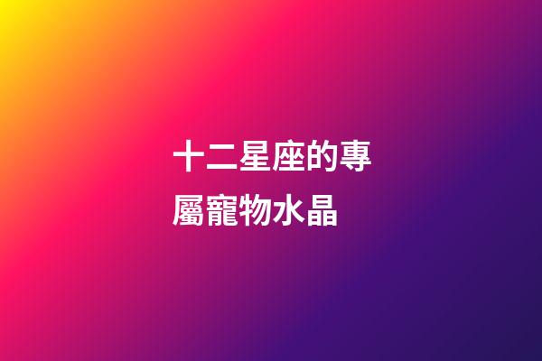 十二星座的專屬寵物水晶-第1張-星座運勢-玄機派