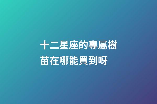 十二星座的專屬樹苗在哪能買到呀-第1張-星座運勢-玄機派