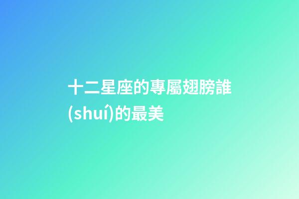 十二星座的專屬翅膀誰(shuí)的最美-第1張-星座運(yùn)勢(shì)-玄機(jī)派