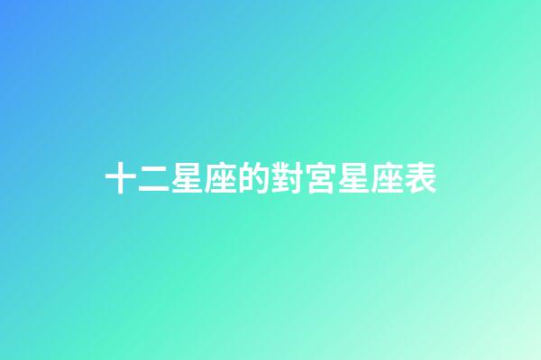 十二星座的對宮星座表-第1張-星座運勢-玄機派