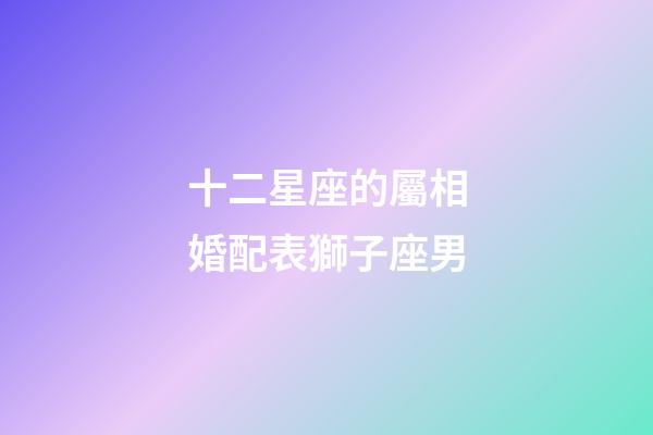 十二星座的屬相婚配表獅子座男-第1張-星座運勢-玄機派