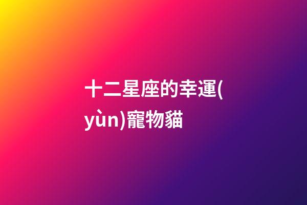 十二星座的幸運(yùn)寵物貓-第1張-星座運(yùn)勢(shì)-玄機(jī)派
