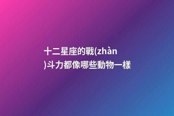 十二星座的戰(zhàn)斗力都像哪些動物一樣-第1張-星座運(yùn)勢-玄機(jī)派