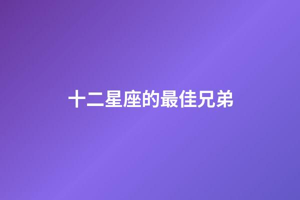 十二星座的最佳兄弟-第1張-星座運勢-玄機派