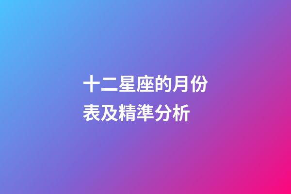 十二星座的月份表及精準分析-第1張-星座運勢-玄機派