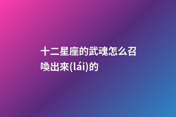 十二星座的武魂怎么召喚出來(lái)的-第1張-星座運(yùn)勢(shì)-玄機(jī)派