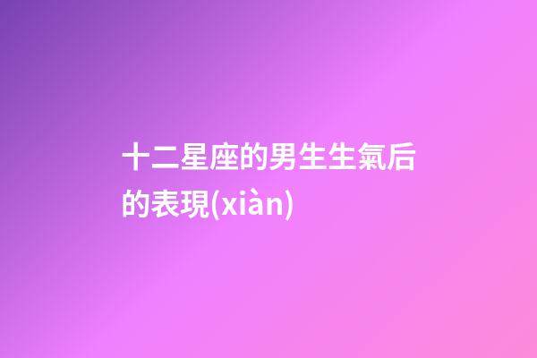 十二星座的男生生氣后的表現(xiàn)-第1張-星座運勢-玄機派