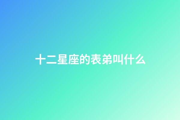 十二星座的表弟叫什么-第1張-星座運勢-玄機派