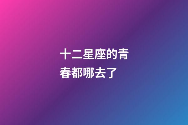 十二星座的青春都哪去了