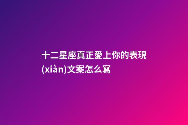 十二星座真正愛上你的表現(xiàn)文案怎么寫-第1張-星座運(yùn)勢(shì)-玄機(jī)派