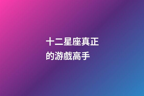 十二星座真正的游戲高手-第1張-星座運勢-玄機派